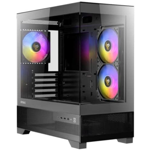 Antec CX500M RGB Micro ATX Mini Tower Black Tempered Glass Side Panel and USB 3.2 Gen 2 Type-C, USB 3.2 Gen 1 Type-A image