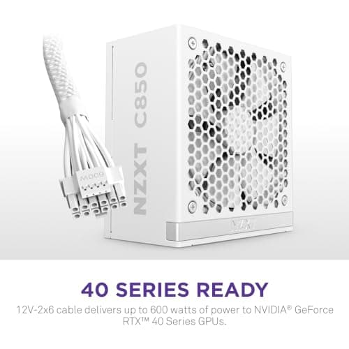 NZXT C850 Fully Modular ATX Power Supply - 850 Watts ATX 3.1 - White image
