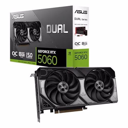 Asus DUAL OC GeForce RTX 5060 8GB GDDR7 Black main image