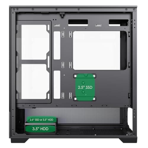 GameMax Vista M Micro ATX Mini Tower Black with Tempered Glass Side Panel and USB 3.2 Gen 1 Type-A, USB 2.0 Type-A Front Panel image