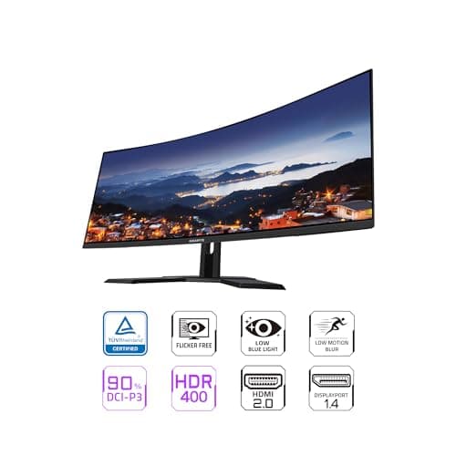 Gigabyte G34WQC A 34" 1440p 144Hz VA Curved Monitor image