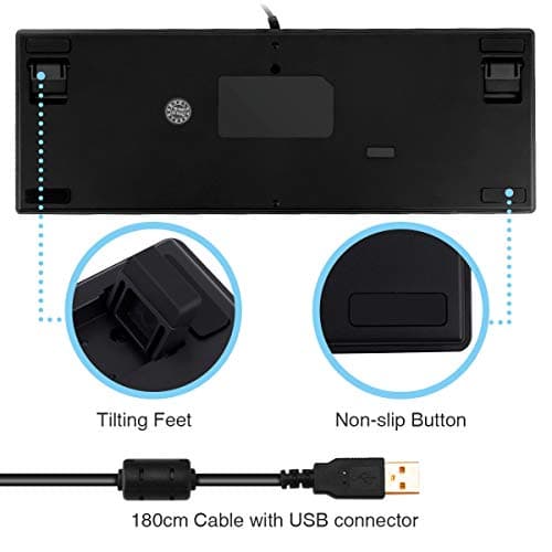 VELOCIFIRE TKL02 Mechanical Keyboard TKL 87 Key Tenkeyless Ergonomic with Quiet Brown Switches, and White LED Backlit for Copywriters, Typists and Programmers image