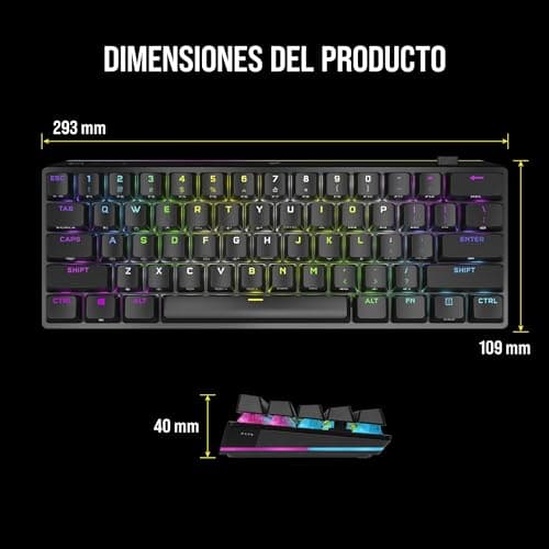 Corsair K70 PRO MINI RGB Wireless/Wired/Bluetooth Cherry MX Red Mechanical Gaming Keyboard image