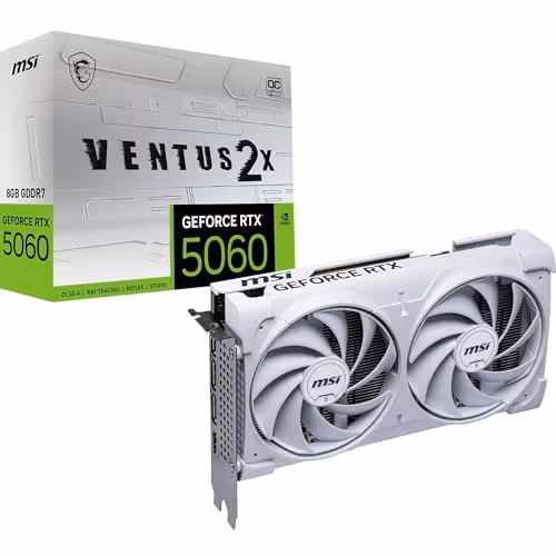 MSI VENTUS 2X OC GeForce RTX 5060 8GB GDDR7 White image