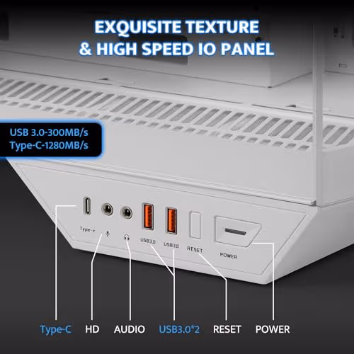 darkFlash DY470 ATX Mid Tower White with Tempered Glass Side Panel image