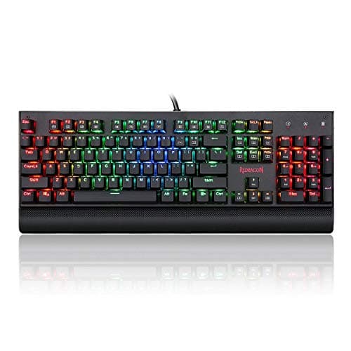 Redragon K557 RGB Backlit Waterproof Mechanical Gaming Keyboard with Blue Switches, Anti-ghosting 104 Keys image