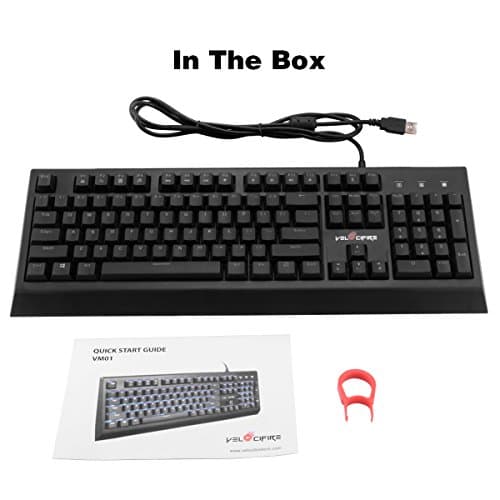 Velocifire VM01 Mechanical Keyboard 104-Key Full Size with Brown Switches LED Illuminated Backlit Anti-ghosting Keys for Copywriter, Gamer and Programmer image