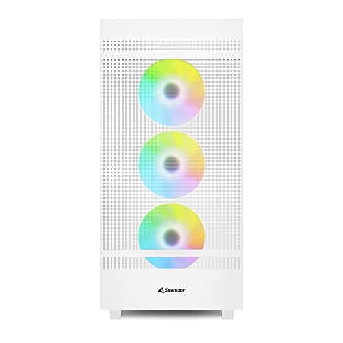 SHARKOON Rebel C50 RGB ATX Mid Tower White Tempered Glass Side Panel image