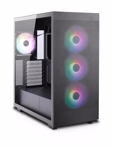 Rosewill Helium Flow RGB ATX Mid Tower Black Tempered Glass main image