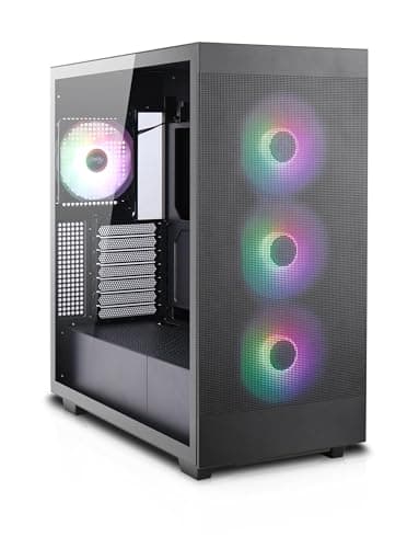 Rosewill Helium Flow RGB ATX Mid Tower Black Tempered Glass image