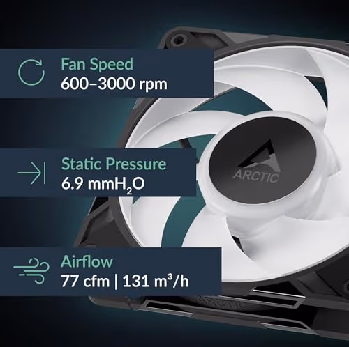 ARCTIC P12 Pro 120mm Black RGB PWM image