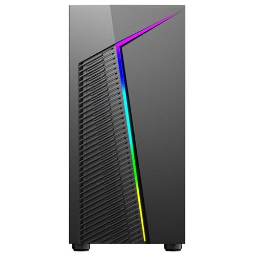 CiT Alpha Micro ATX Mid Tower Black with Tempered Glass Side Panel and USB 3.2 Gen 1 Type-A USB 2.0 Type-A image