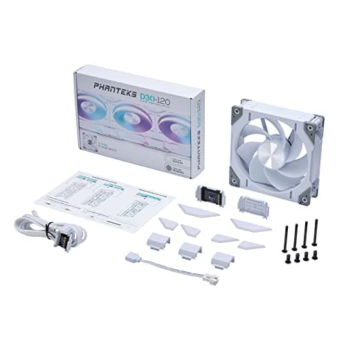 Phanteks D30-120 120mm White Addressable RGB PWM 64.3 CFM 1-Pack image