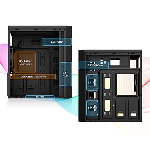 Zalman T6 ATX Mid Tower Black (Front Panel: USB 3.2 Gen 1 Type-A, USB 2.0 Type-A) image