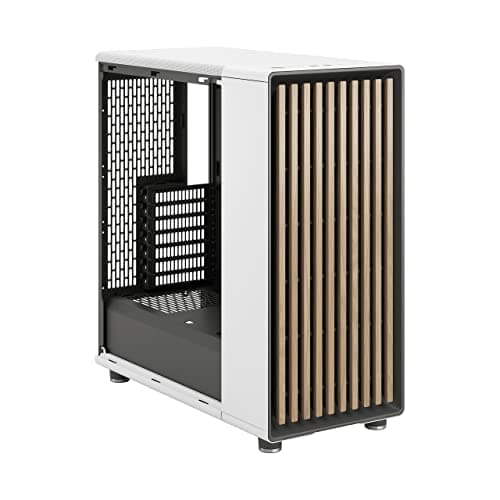Fractal Design North ATX Mid Tower PC Case - Chalk White with Walnut Front and Mesh Side Panel image