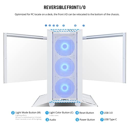 Lian Li LANCOOL III RGB ATX Mid Tower White Tempered Glass Side Panel image