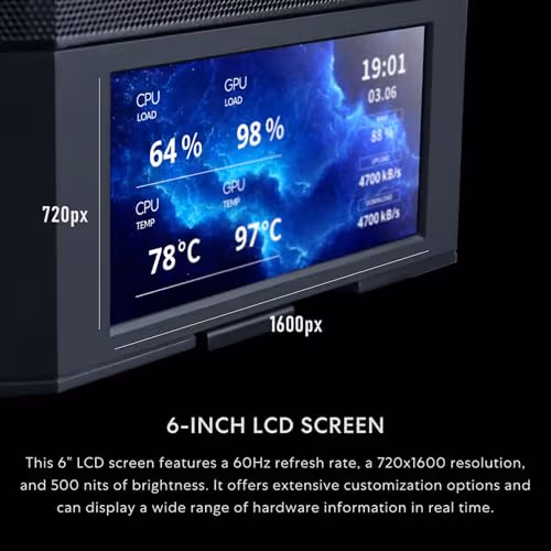 Lian Li Lancool 207 Digital ATX Mid Tower Black with Tempered Glass Side Panel and USB 3.2 Gen 2 Type-C, USB 3.2 Gen 1 Type-A image