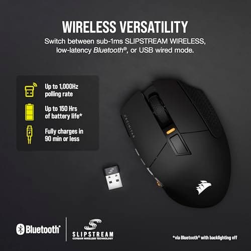 Corsair Scimitar Elite Wireless MMO Wireless/Bluetooth/Wired Optical Mouse image