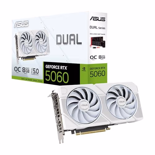 ASUS Dual GeForce RTX 5060 Ti 8GB GDDR7 White OC Edition image