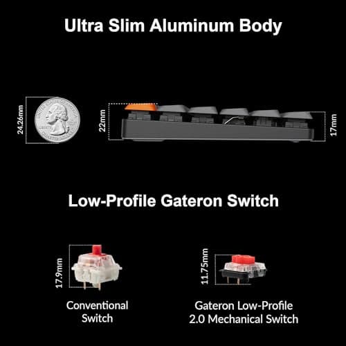Keychron K3 Max RGB Bluetooth/Wired Standard Gateron Low-Profile Red Mechanical Keyboard image