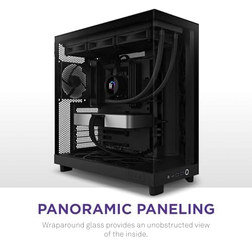 NZXT H6 Flow ATX Mid Tower Black with Tempered Glass Side Panel image
