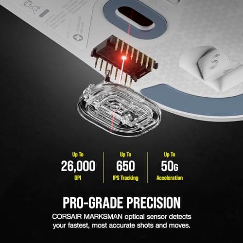 Corsair M75 AIR Wireless/Wired/Bluetooth Gaming Mouse - White image