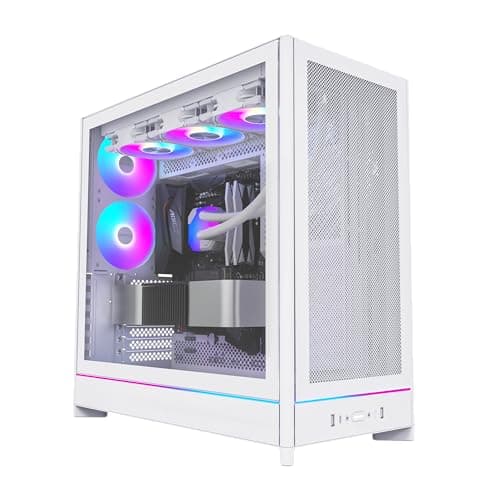 Montech HS01 ATX Mid Tower White with Tempered Glass Side Panel and USB 3.2 Gen 2 Type-C, USB 3.2 Gen 1 Type-A image