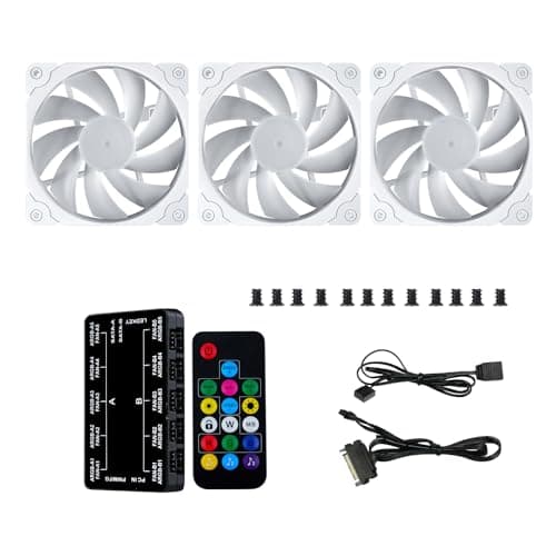 Vetroo SA-140 140mm White Addressable RGB PWM 69.29 CFM 3-Pack image