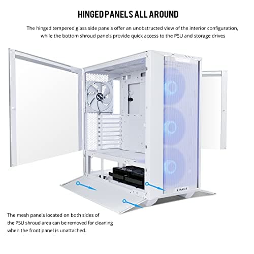 Lian Li LANCOOL III RGB ATX Mid Tower White Tempered Glass Side Panel image
