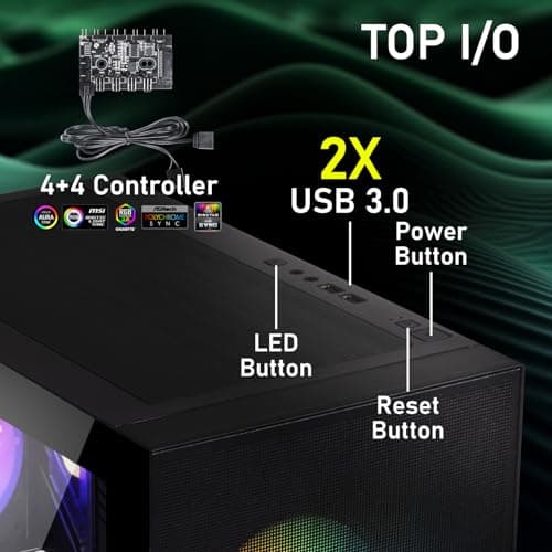 BitFenix FLOW ATX Mid Tower Black Tempered Glass Side Panel image