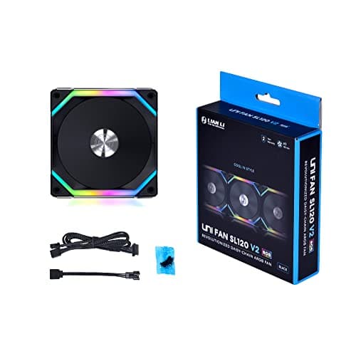 Lian Li UNI FAN SL V2 120mm Black / Silver Addressable RGB PWM 64.5 CFM 1-Pack image