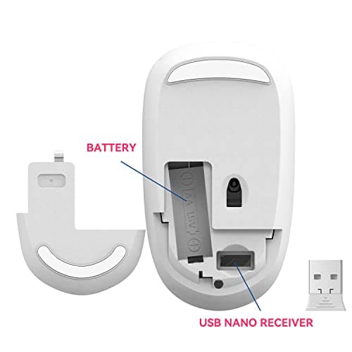 FD Wireless Mouse(Battery Included), V8 2.4G Slim Silent Travel Cordless Mouse Optical Mice with Nano Receiver for Laptop Computer PC MacBook Chromebook and Notebook (Mint Green) image