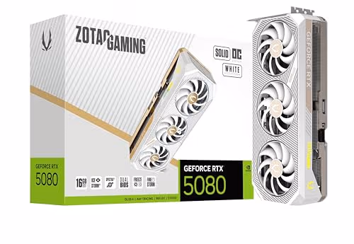 Zotac Solid OC GeForce RTX 5080 16GB GDDR7 White / Gold image
