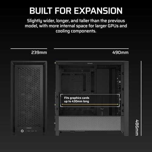 Corsair FRAME 4000D RS Modular ATX Mid-Tower PC Case - Black image