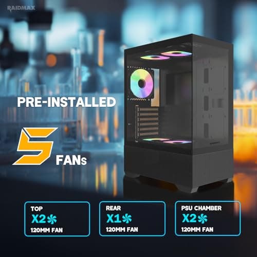 Raidmax INFINITA i802 AIR ATX Mid Tower Black Tempered Glass image