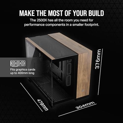 Corsair 2500X Micro ATX Mini Tower Walnut with Tempered Glass Side Panel image