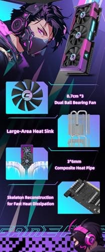 Yeston Radeon RX 9060 XT Game Ace 16GB GDDR6 Pink / Black image