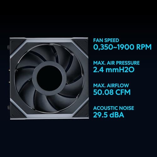 Lian Li UNI FAN SL 120mm Black Wireless LCD 50.08 CFM PWM Addressable RGB 3-Pack image