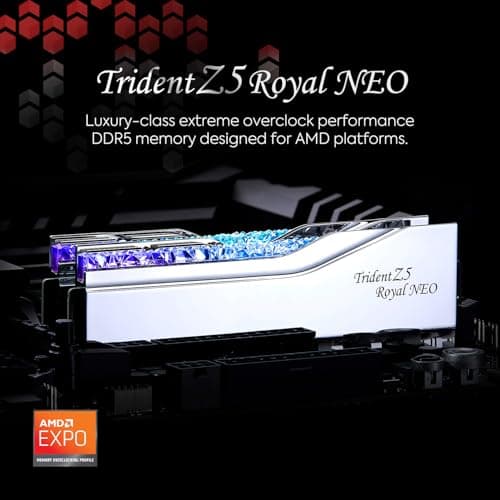G.Skill Trident Z5 Royal Neo RGB Silver DDR5-6000 CL30 64GB (2x32GB) image