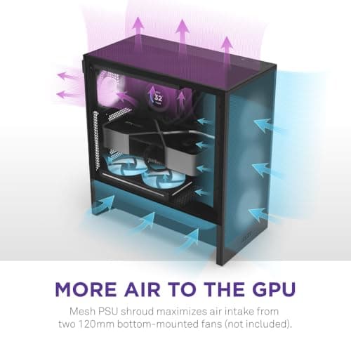 NZXT H5 Flow RGB (2024) ATX Mid Tower Black Tempered Glass Side Panel image