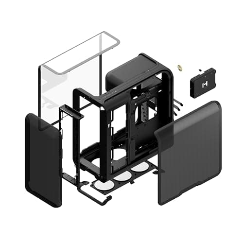HYTE X50 ATX Mid Tower Black with Tempered Glass Side Panel and USB 3.2 Gen 2x2 Type-C, USB 3.2 Gen 1 Type-A image