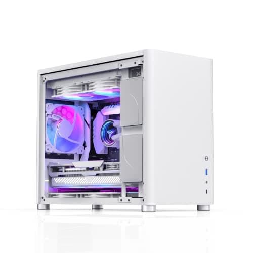 Jonsbo D30 Micro ATX Mini Tower White Tempered Glass image