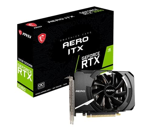 MSI GeForce RTX 3060 12GB AERO ITX OC 12GB GDDR6 Black / Silver image