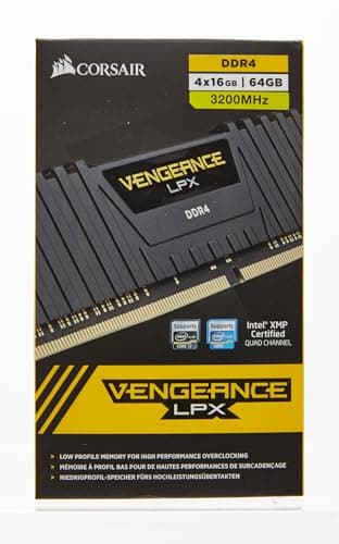 Corsair Vengeance LPX Black / Yellow DDR4-3200 CL16 64GB (4x16GB) image