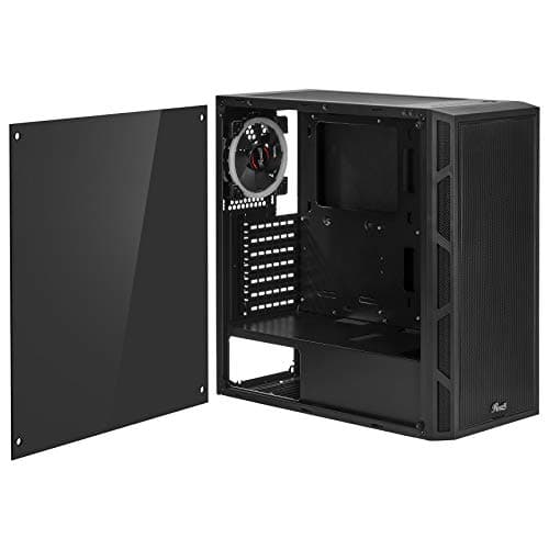 Rosewill ATX Mid Tower Gaming PC Computer Case with Dual Ring Blue LED Fans, 360mm Water Cooling Radiator Support, Tempered Glass and Steel, USB 3.0 - SPECTRA C100 image