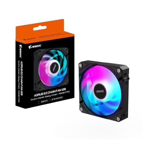 Gigabyte AORUS EZ CHAIN FAN 120mm 60 CFM Black PWM Addressable RGB image