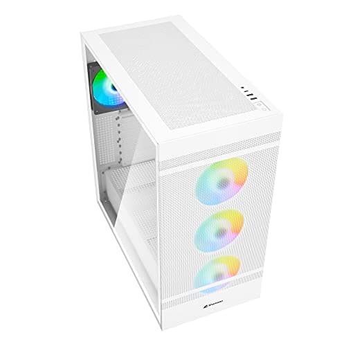 SHARKOON Rebel C50 RGB ATX Mid Tower White Tempered Glass Side Panel image