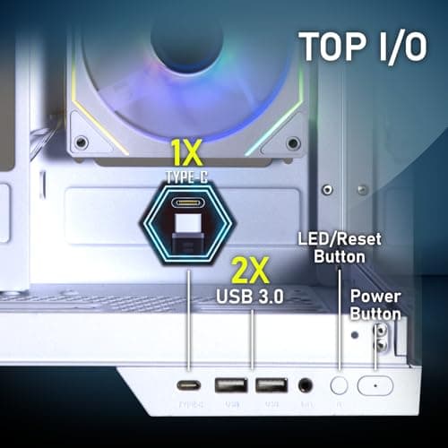 BitFenix TRITON ATX Mid Tower Black with Tempered Glass Side Panel and USB 3.2 Gen 2 Type-C, USB 3.2 Gen 1 Type-A image