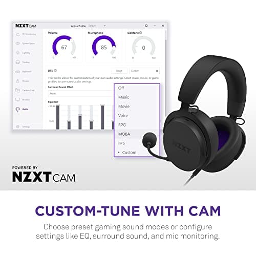 NZXT Relay Wired Closed-Back Headphones Black / Purple image