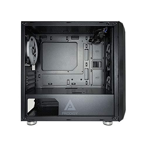 Apevia Prodigy Micro ATX Mini Tower Black with Tempered Glass Side Panel and USB 3.2 Gen 1 Type-A, USB 2.0 Type-A image
